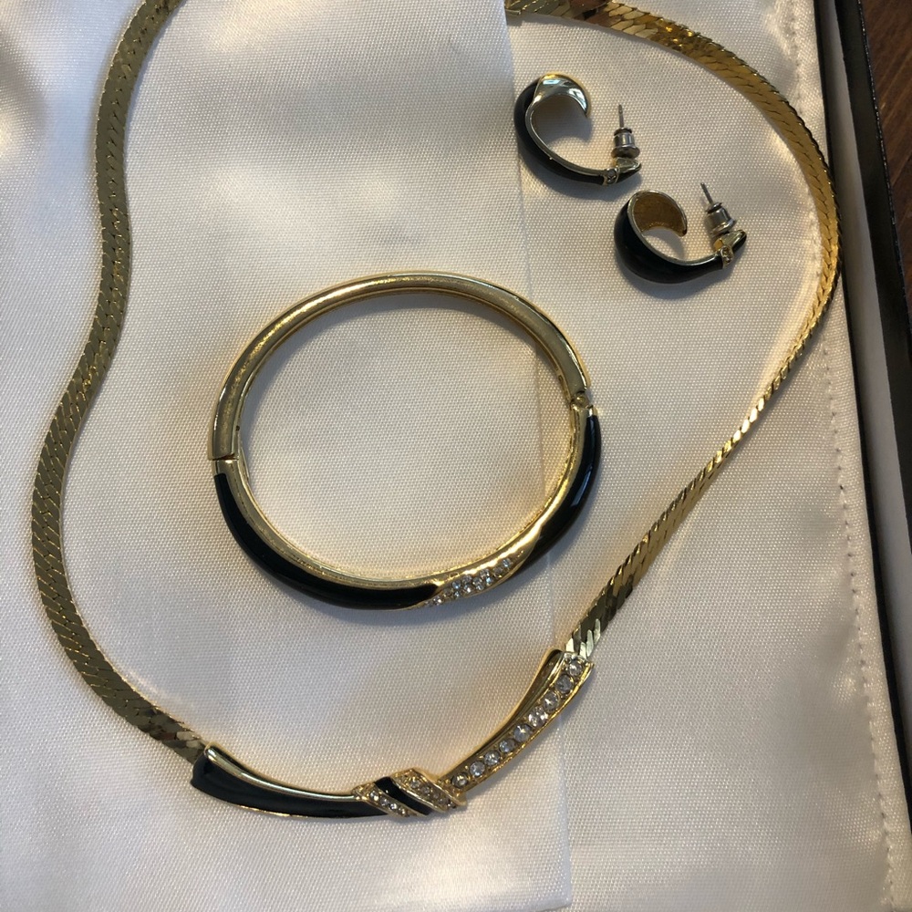 COPY - Vintage Dior Black Enamel Pave set